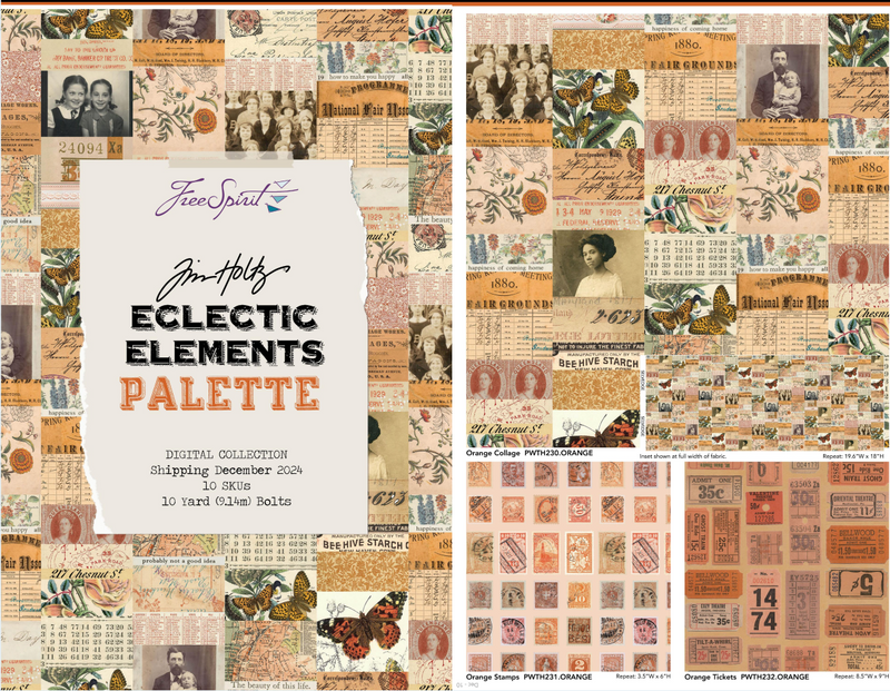 Eclectic Elements Palette, Orange Fat Quarter Bundle
