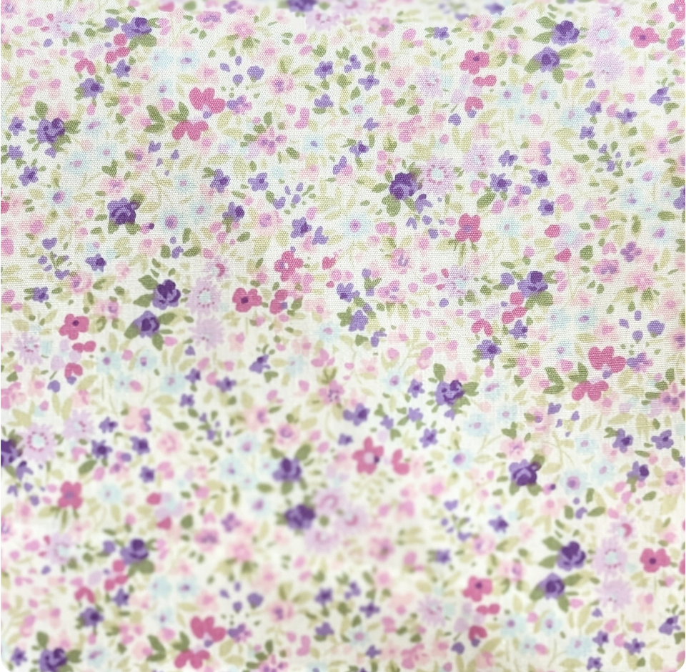 Japanese Imported Quilt Fabric - Mini Floral in Purple and Pink - 6116 D1-4