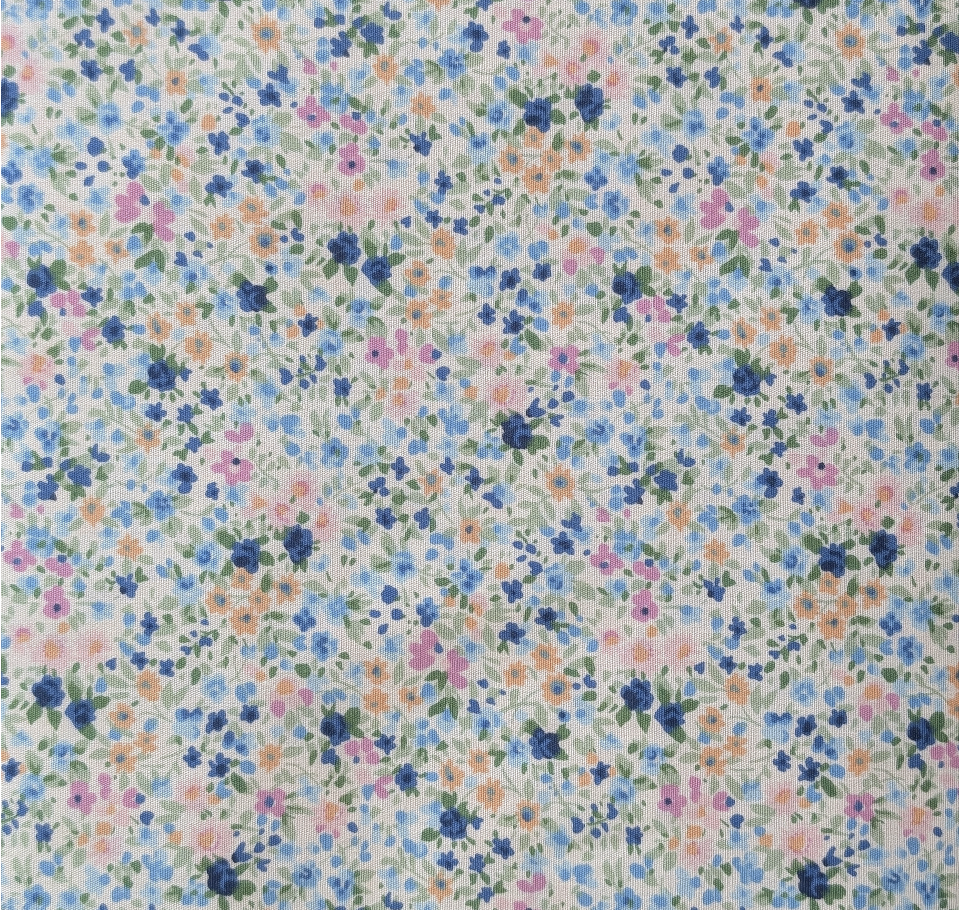 Japanese Imported Quilt Fabric - Multi Floral on Cream - 6116 D1-3