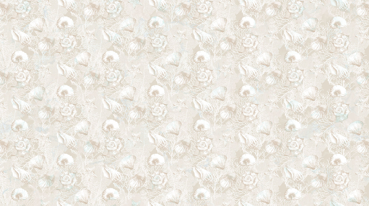 Sea Breeze Quilt Fabric - Shells in Cream - DP27098-11