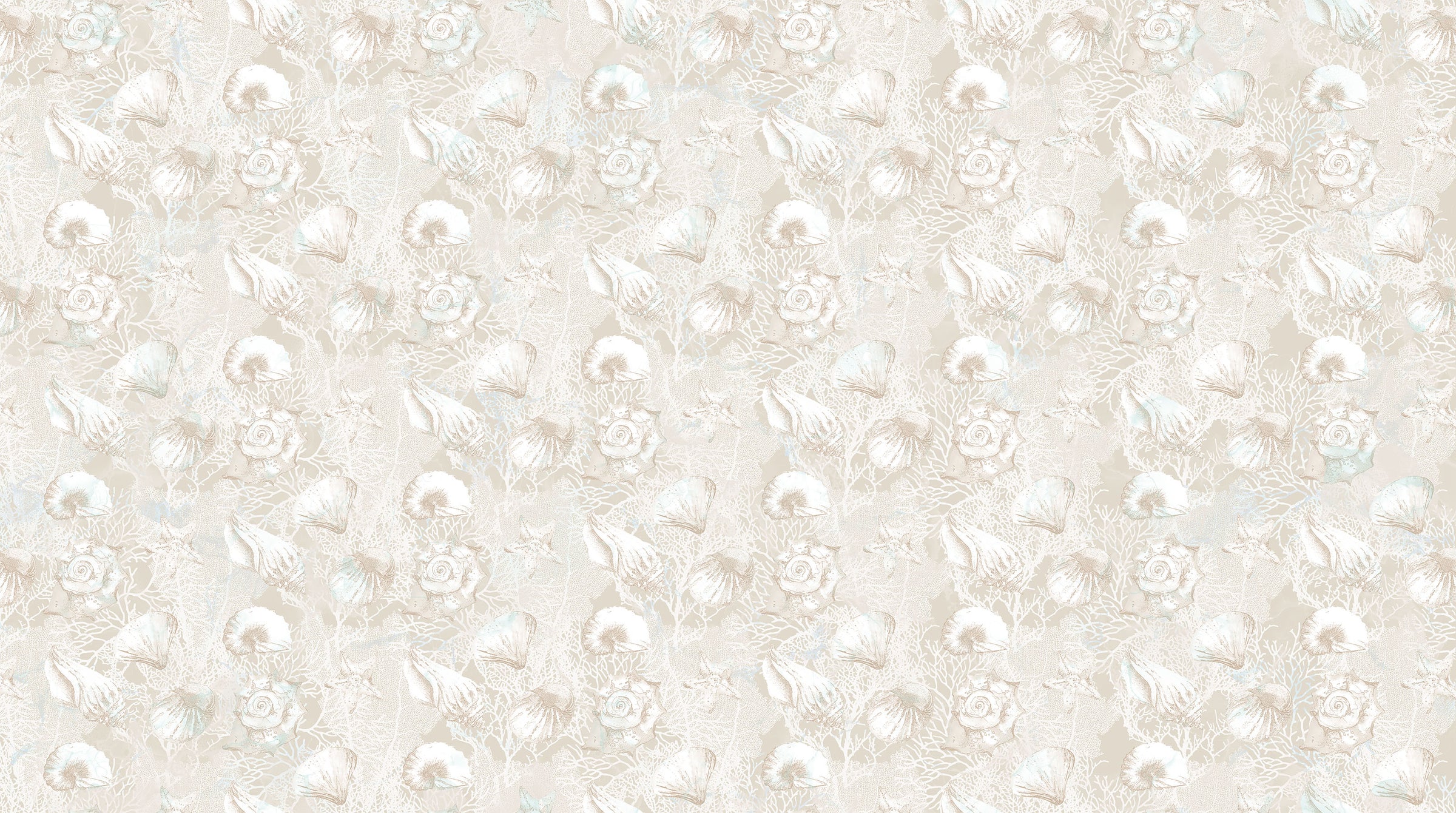 Sea Breeze Quilt Fabric - Shells in Cream - DP27098-11