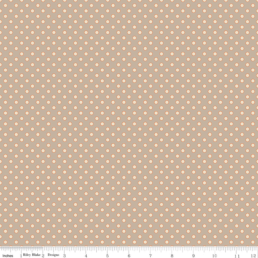 Secret Garden Quilt Fabric - Dots in Beach Tan - C18046-BEACH
