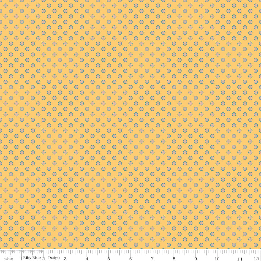 Secret Garden Quilt Fabric - Dots in Daisy Gold - C18046-DAISY