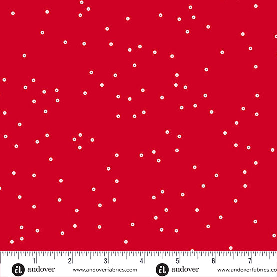 Sequin Quilt Fabric - Sequin Dot in Red - A-1371-R