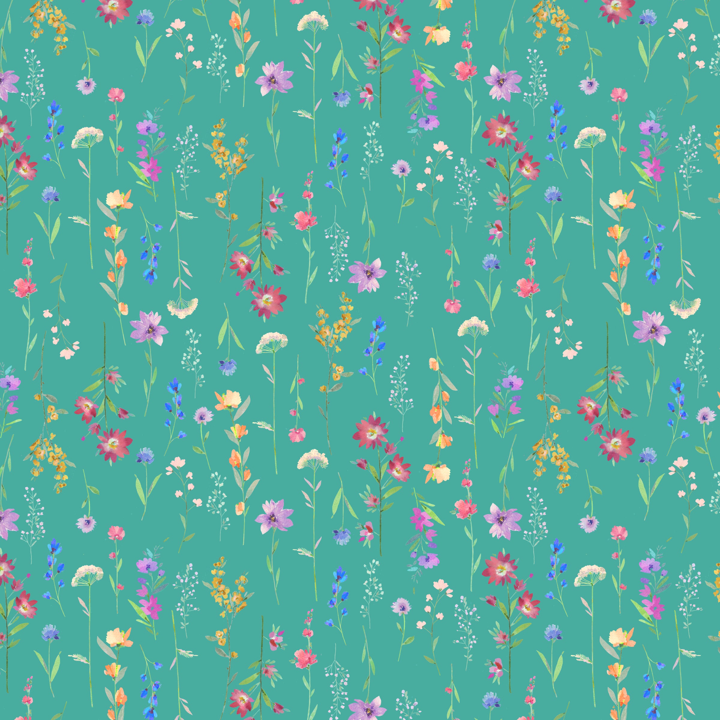 Serafina Quilt Fabric - Bright Garden in Chrysocolla Green - 55269-4