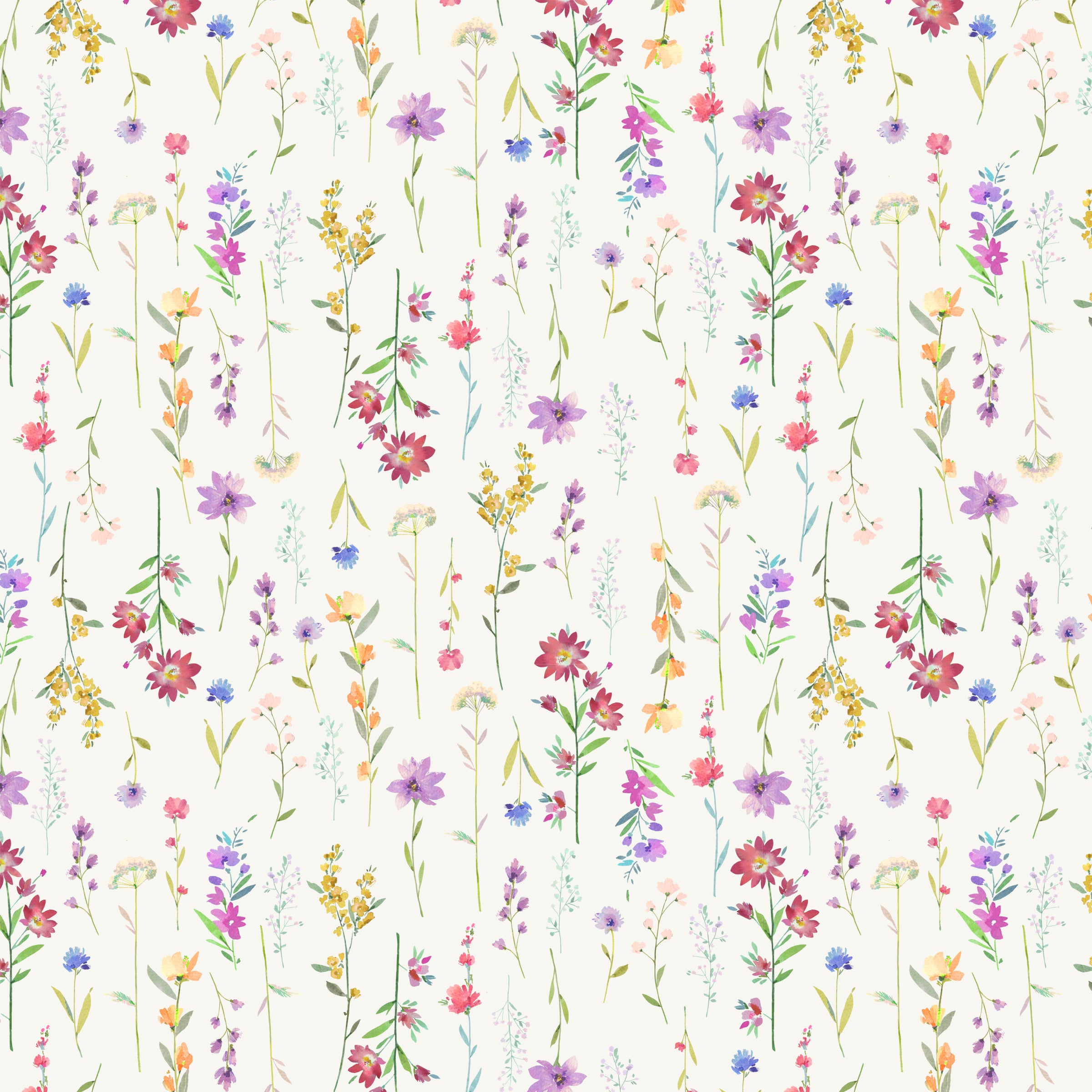Serafina Quilt Fabric - Bright Garden in White - 55269-1