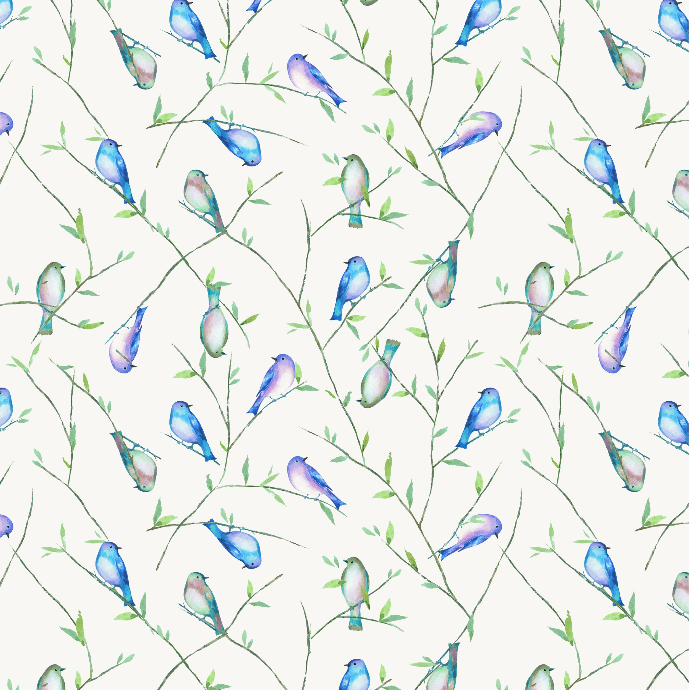 Serafina Quilt Fabric - Festive Flock in White - 55268-1