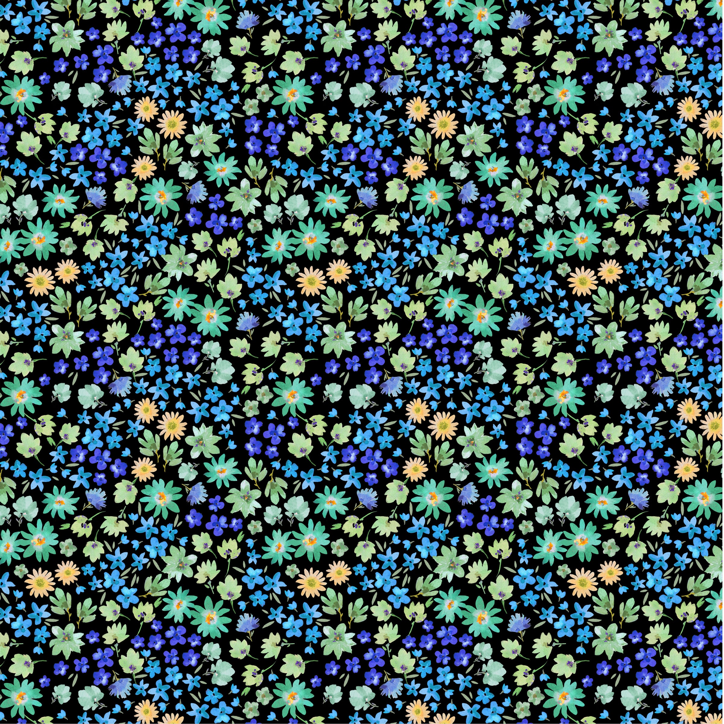 Serafina Quilt Fabric - Sparkle in Black/Blue - 55271-8