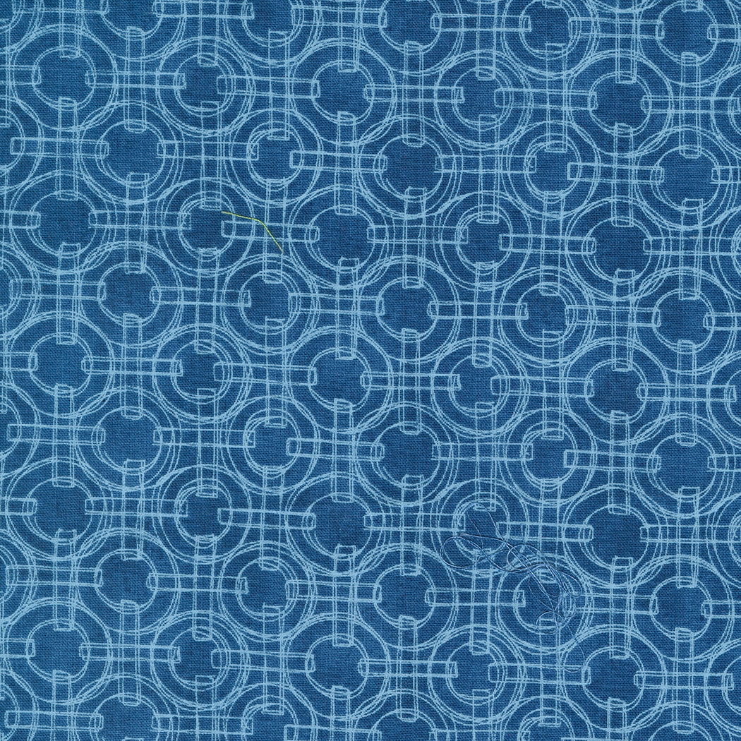 Serena Shores Quilt Fabric - Linked Rings in Coastal Blue - 48775 14