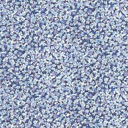 Sevenberry Bouquet Quilt Fabric - Packed Mini Floral in Blue - 6121 D3-3 - Imported from Japan