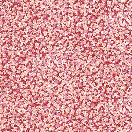 Sevenberry Bouquet Quilt Fabric - Packed Mini Floral in Pink - 6121 D3-1 - Imported from Japan