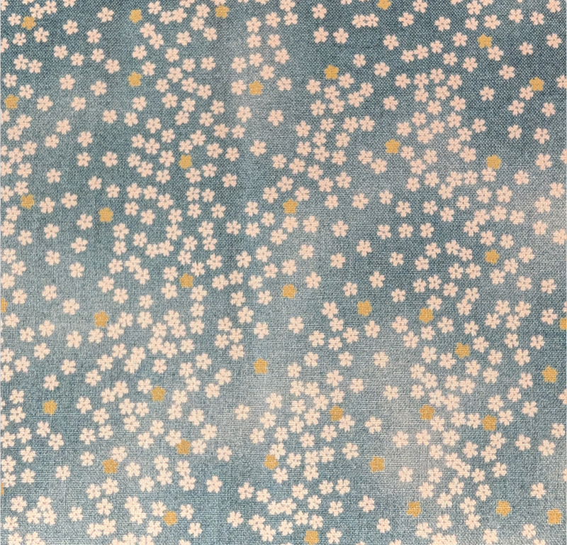 Sevenberry Kasuri Quilt Fabric - Cherry Blossoms in Blue - 88234 D2-3 - Imported from Japan