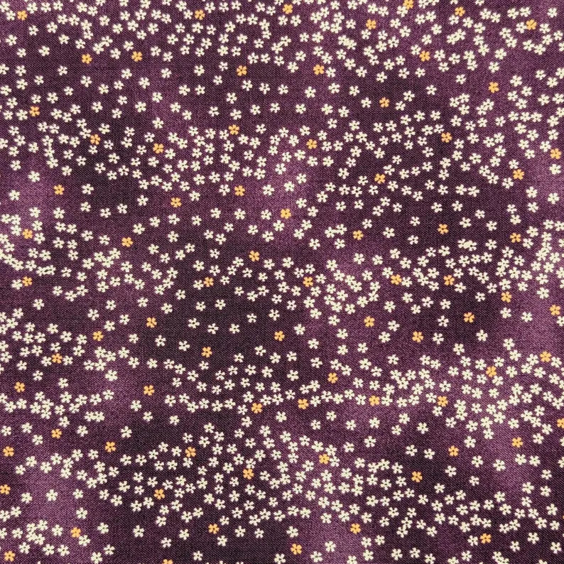 Sevenberry Kasuri Quilt Fabric - Cherry Blossoms in Purple - 88234 D2-5 - Imported from Japan