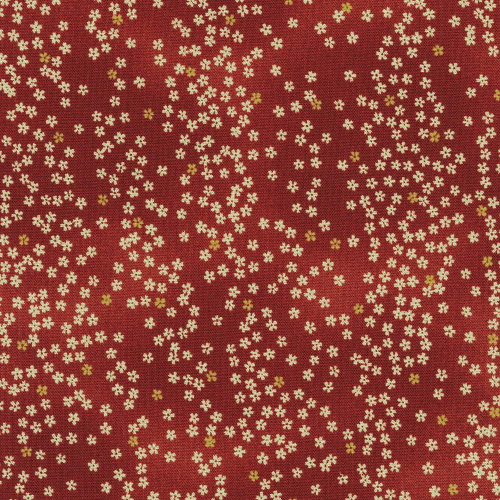 Sevenberry Kasuri Quilt Fabric - Cherry Blossoms in Red - 88234 D2-4 - Imported from Japan