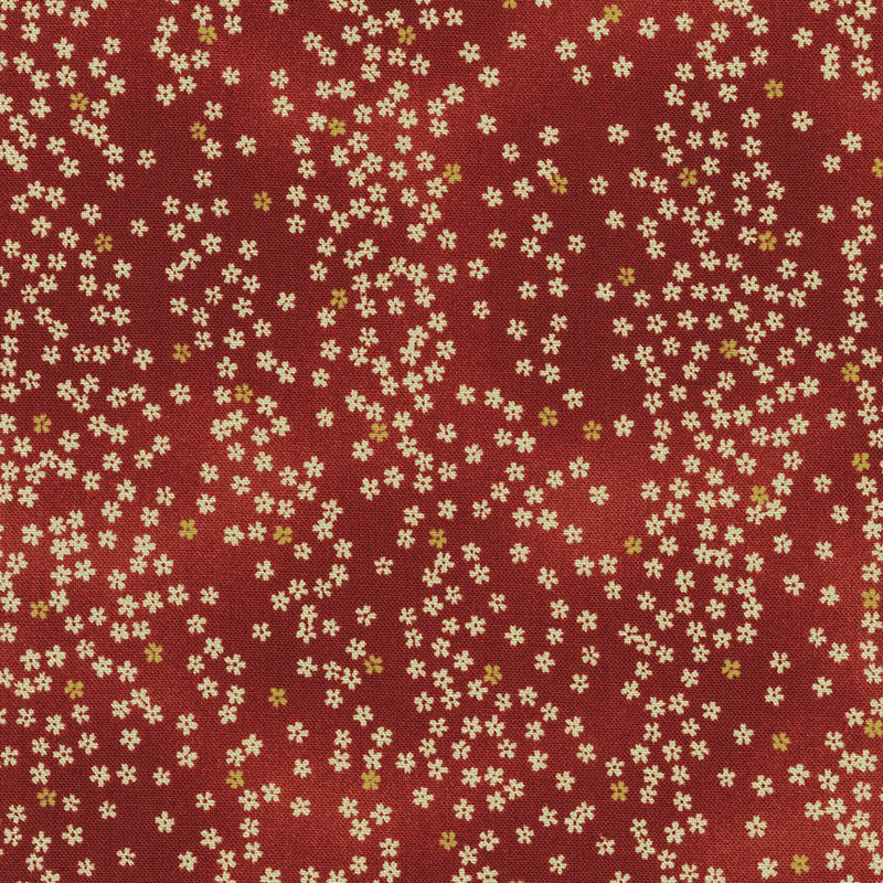 Sevenberry Kasuri Quilt Fabric - Cherry Blossoms in Red - 88234 D2-4 - Imported from Japan
