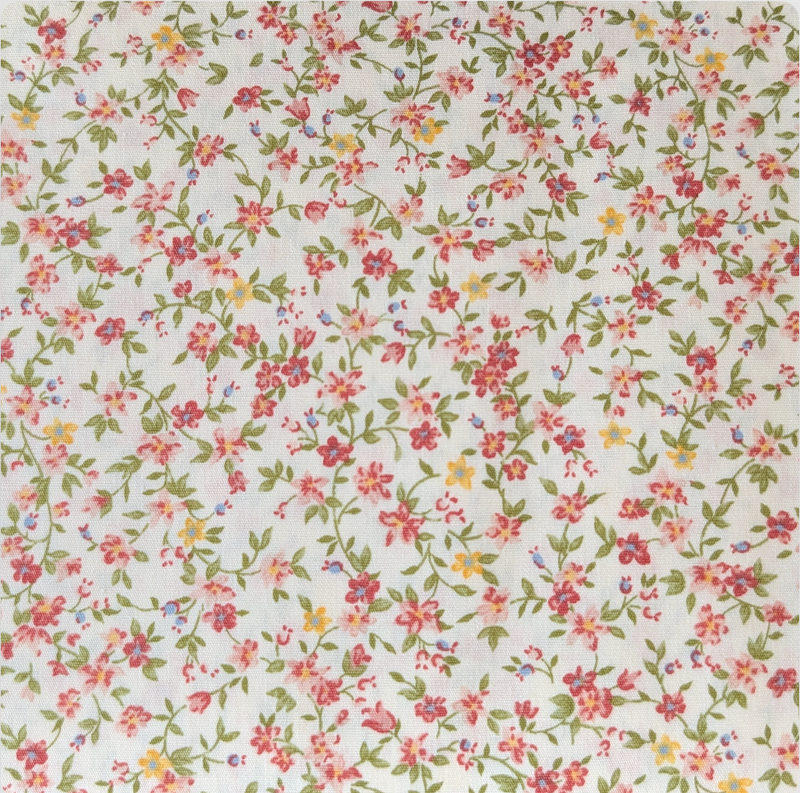 Sevenberry Petite Fleurs Quilt Fabric - Small Floral in Pink/Cream - 6110 D5-1 - Imported from Japan