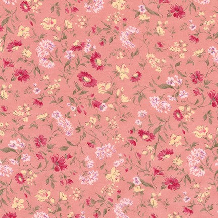Sevenberry Petite Garden Quilt Fabric - Small Floral in Pink on Pink - 6117 D4-5 - Imported from Japan