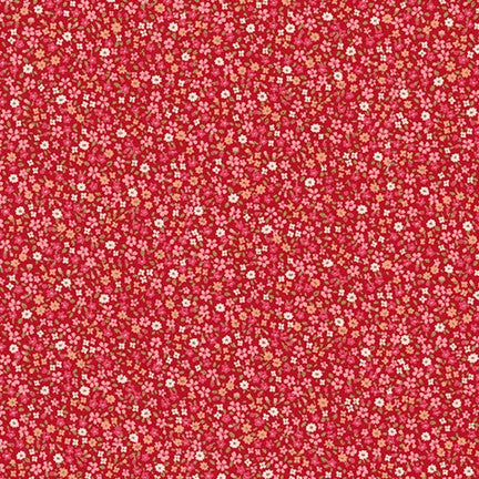 Sevenberry Petite Garden Quilt Fabric - Tiny Floral in Red - 6110 D6-2 - Imported from Japan