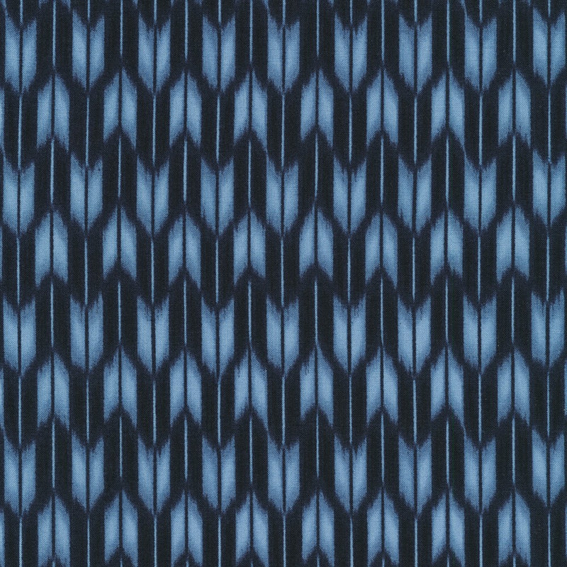 Sevenberry Shibori Blues Quilt Fabric - Chevron in Indigo Blue - 850257 D9-2