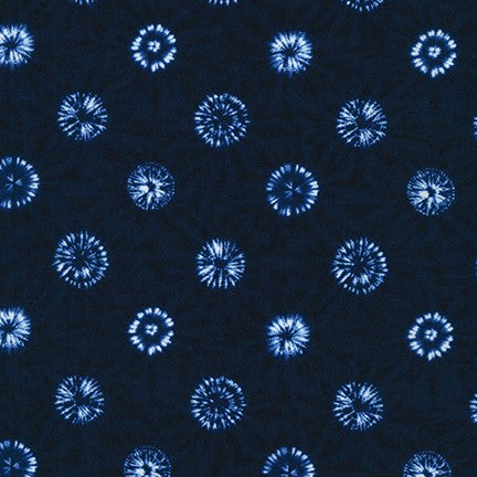 Sevenberry Shibori Blues Quilt Fabric - Circles in Navy - 850257 D5-1