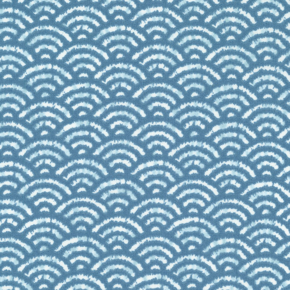 Sevenberry Shibori Blues Quilt Fabric - Fans in Blue - 850257 D7-3