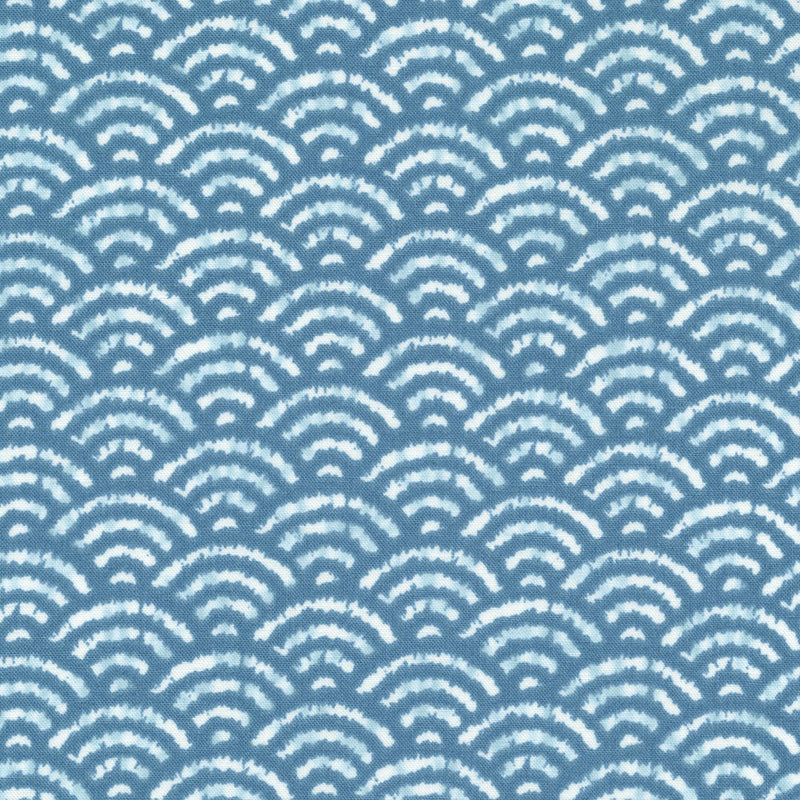 Sevenberry Shibori Blues Quilt Fabric - Fans in Blue - 850257 D7-3