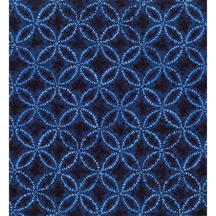 Sevenberry Shibori Blues Quilt Fabric - Orange Peels in Dark Blue - 850257 D2-1 - Imported from Japan