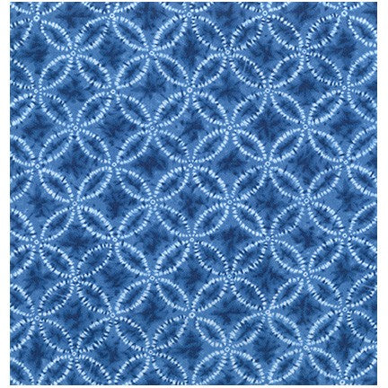 Sevenberry Shibori Blues Quilt Fabric - Orange Peels in Medium Blue - 850257 D2-2 - Imported from Japan