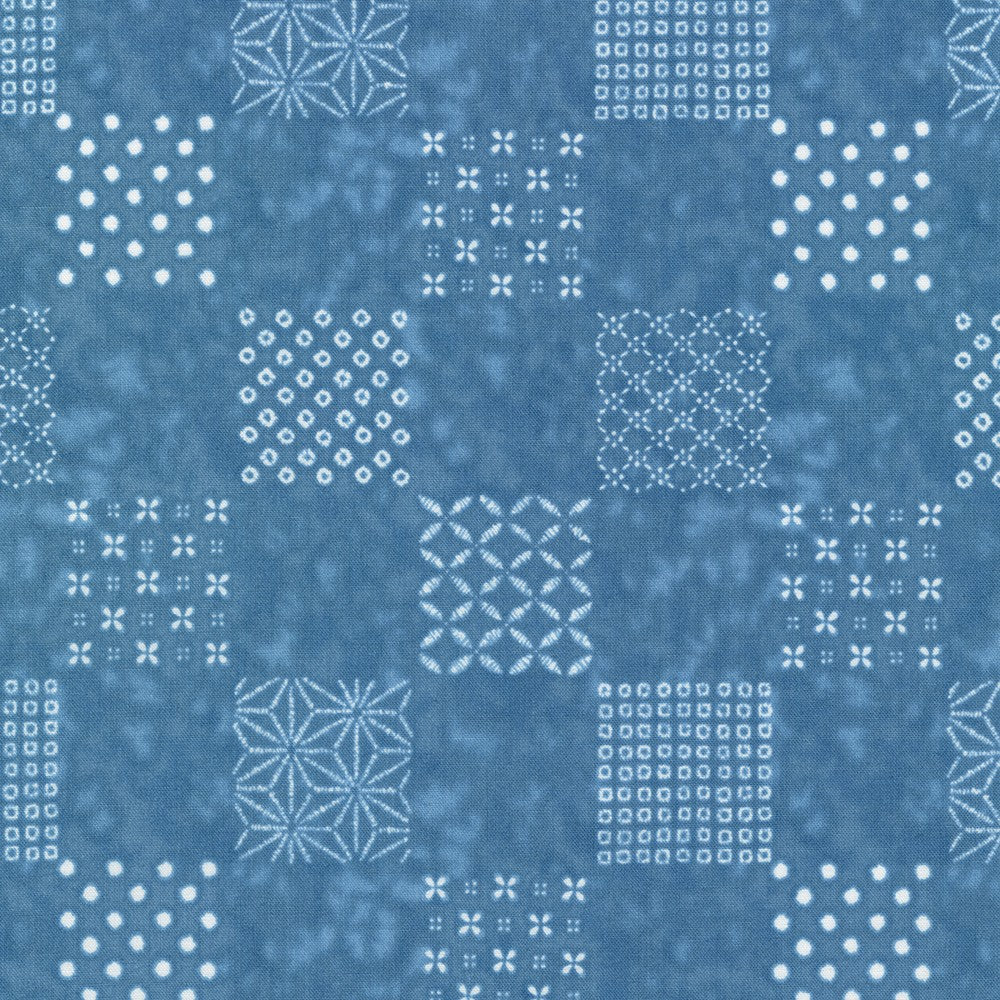 Sevenberry Shibori Blues Quilt Fabric - Patchwork in Blue - 850257 D10-3
