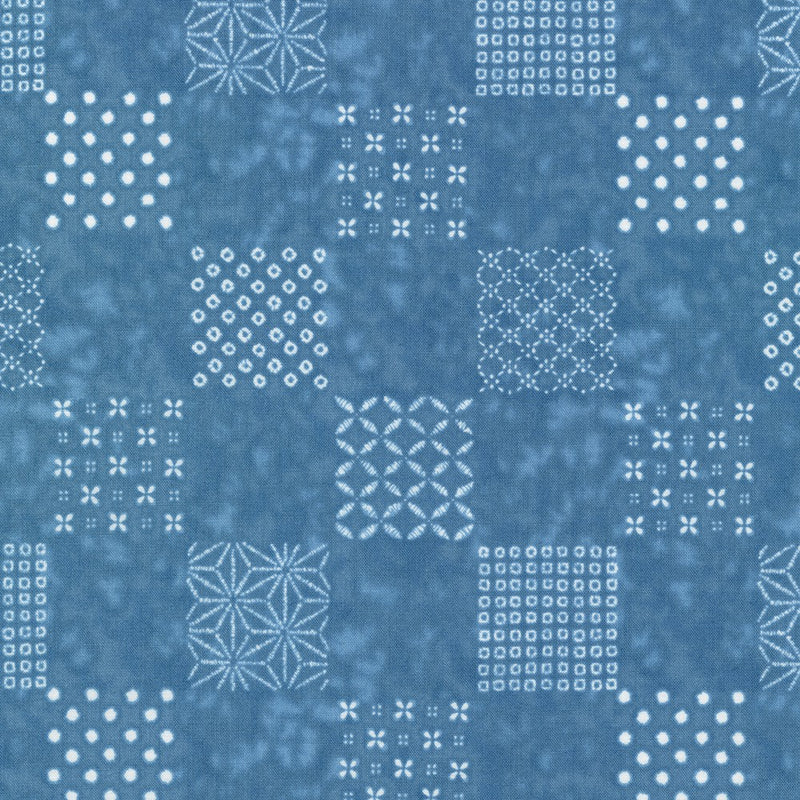 Sevenberry Shibori Blues Quilt Fabric - Patchwork in Blue - 850257 D10-3