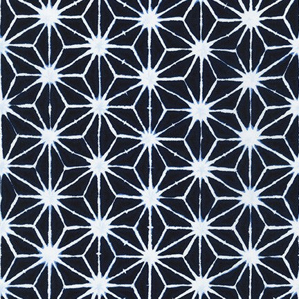 Sevenberry Shibori Blues Quilt Fabric - Stars in Navy - 850257 D4-5