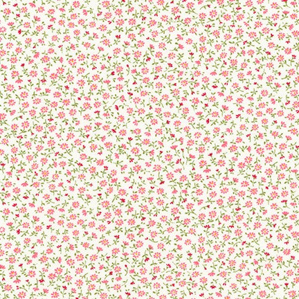 Sevenberry Petite Garden Quilt Fabric - Mini Daisies in Blossom Pink - 6112 D4-1 - Imported from Japan