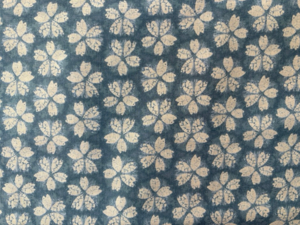 Sevenberry Shibori Blues Quilt Fabric - Cherry Blossoms in Light Blue - 850257 D8-3 - Imported from Japan