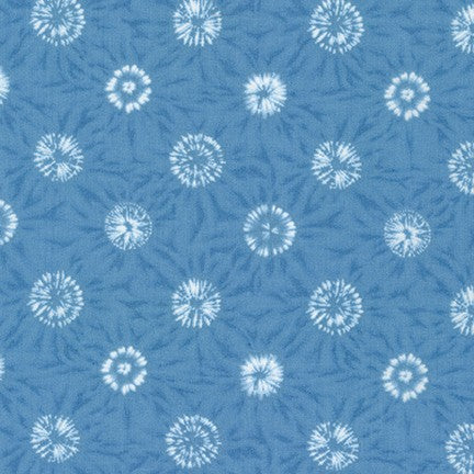 Sevenberry Shibori Blues Quilt Fabric - Circles in Light Blue - 850257 D5-2 - Imported from Japan