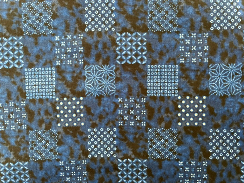 Sevenberry Shibori Blues Quilt Fabric - Patchwork in Indigo - 850257 D10-1 - Imported from Japan