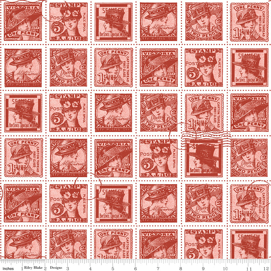 Sew Journal Quilt Fabric - Fashion Post in Red - C13895-RED