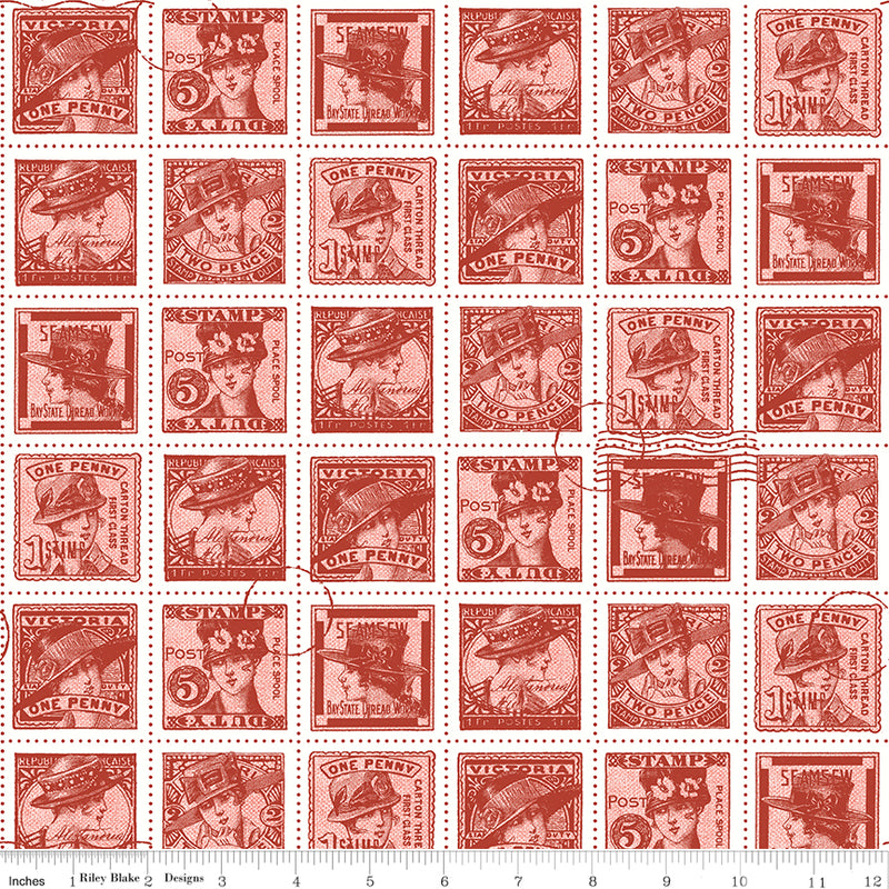 Sew Journal Quilt Fabric - Fashion Post in Red - C13895-RED