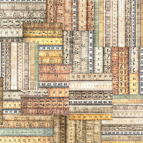 Sew Shabby Chic Quilt Fabric - Tape Measure in Multi - 2600 31580 X