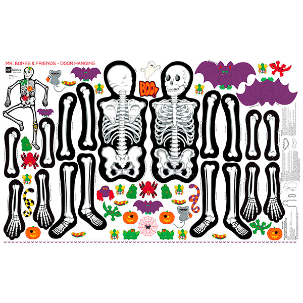 Sew and Go Halloween Quilt Fabric - Mr. Bones Skeleton Panel - SOLD AS A 36" x 60" PANEL