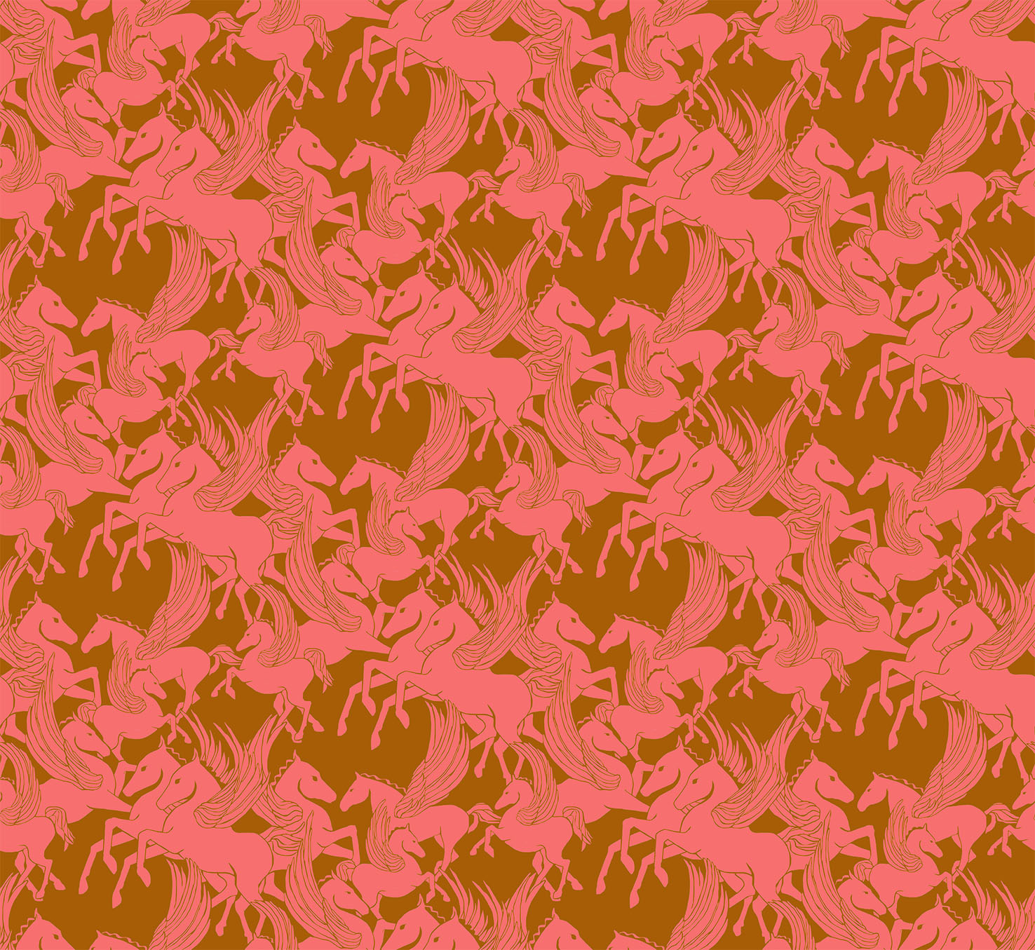 Shooting Star Quilt Fabric by Anna Maria Parry - Mythology in Taffy Gold/Pink - AMT119-23V
