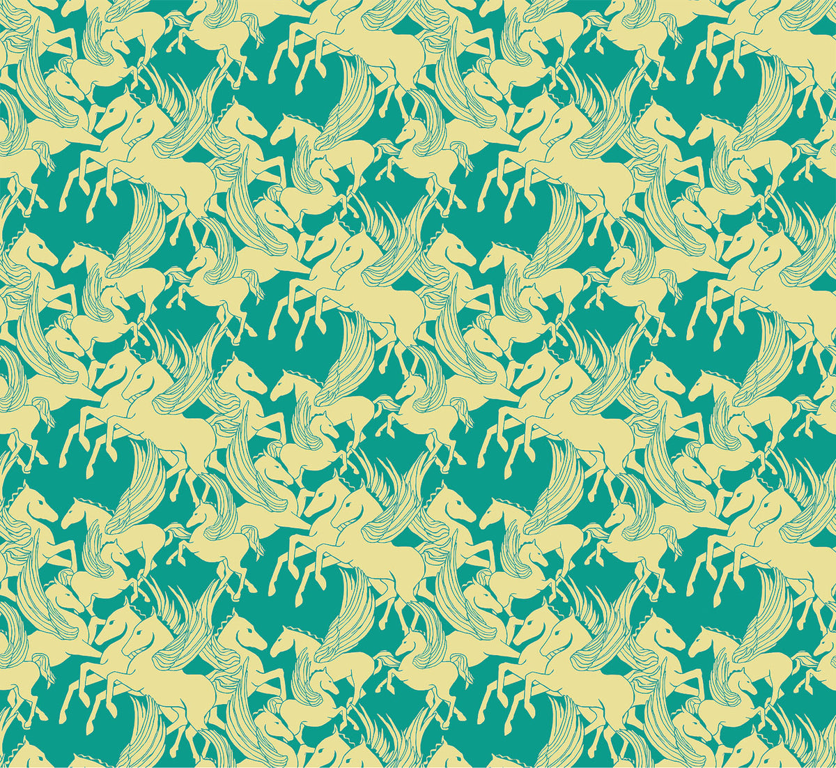 Shooting Star Quilt Fabric by Anna Maria Parry - Mythology in Turquoise - AMT119-62L