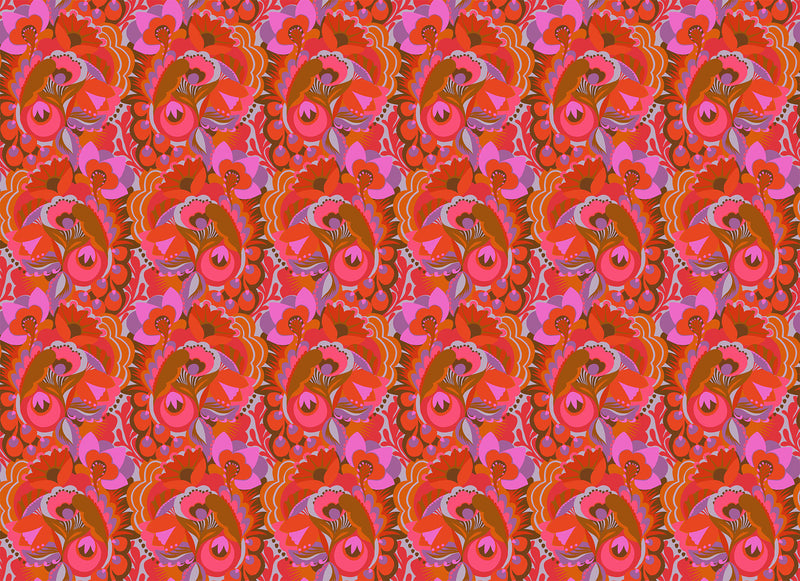 Shooting Star Quilt Fabric by Anna Maria Parry - Unfurl in Amber Gold/Multi - AMT120-38V
