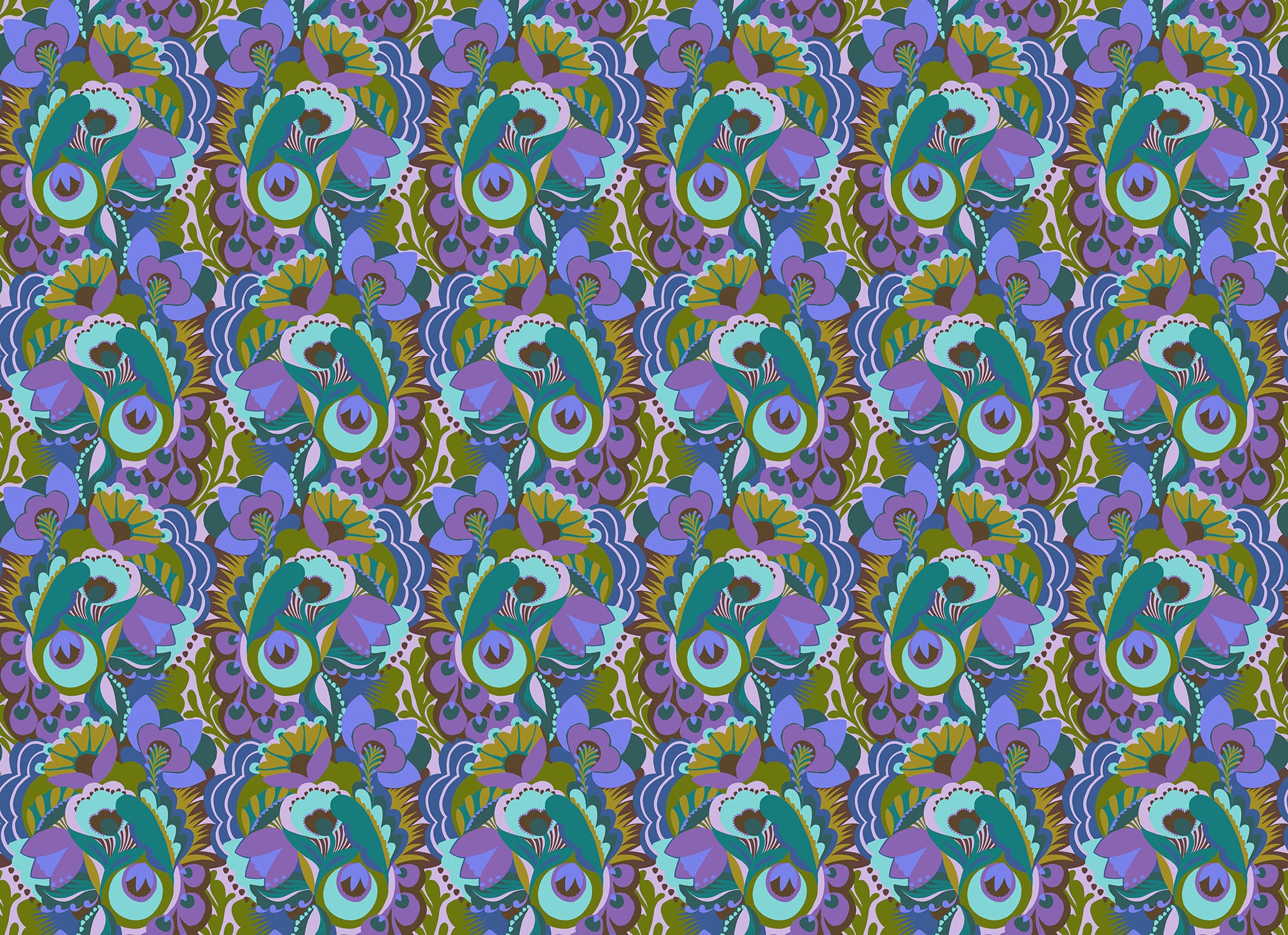 Shooting Star Quilt Fabric by Anna Maria Parry - Unfurl in Storm Blue/Multi - AMT120-83C