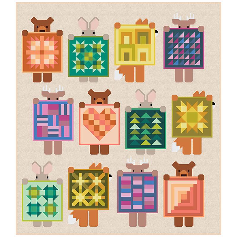 Show and Tell Quilt Kit by Elizabeth Hartman - featuring Elizabeth's Favorites Bella Solids - KIT9900E