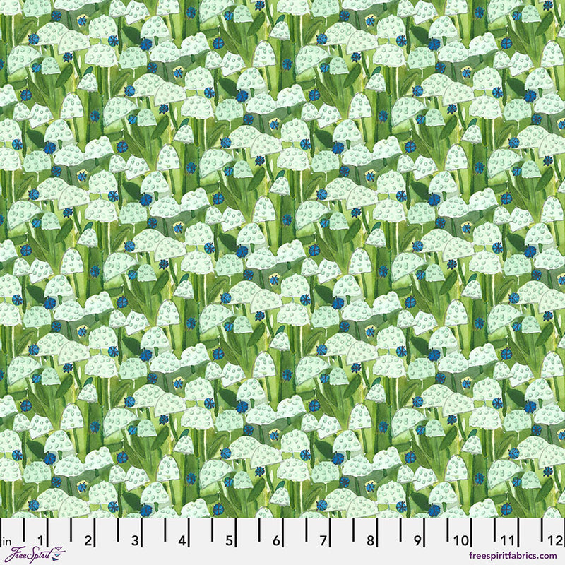 Sisters Mountain Meadow Quilt Fabric - Wild Yarrow in Lace White/Green - PWKD008.LACE