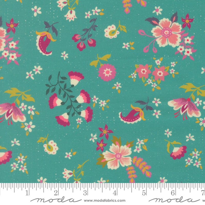 Sitara Quilt Fabric - Davinia in Blue Chill Turquoise - 11982 16