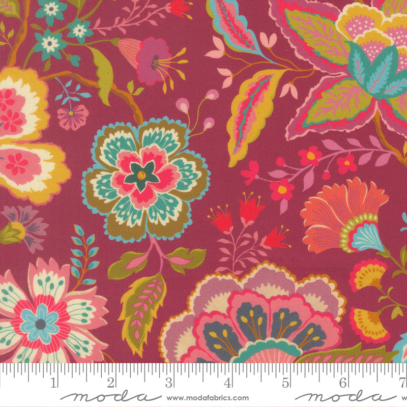 Sitara Quilt Fabric - Jasmine in Rose Wine Pink - 11980 20