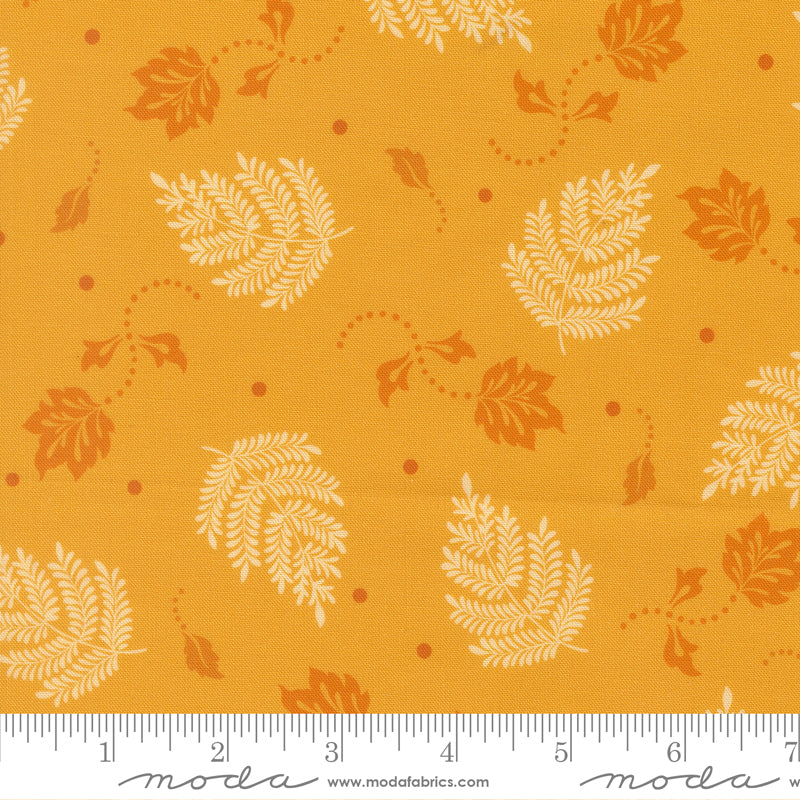 Sitara Quilt Fabric - Paisley Leaf in Dijon Yellow/Gold - 11986 19