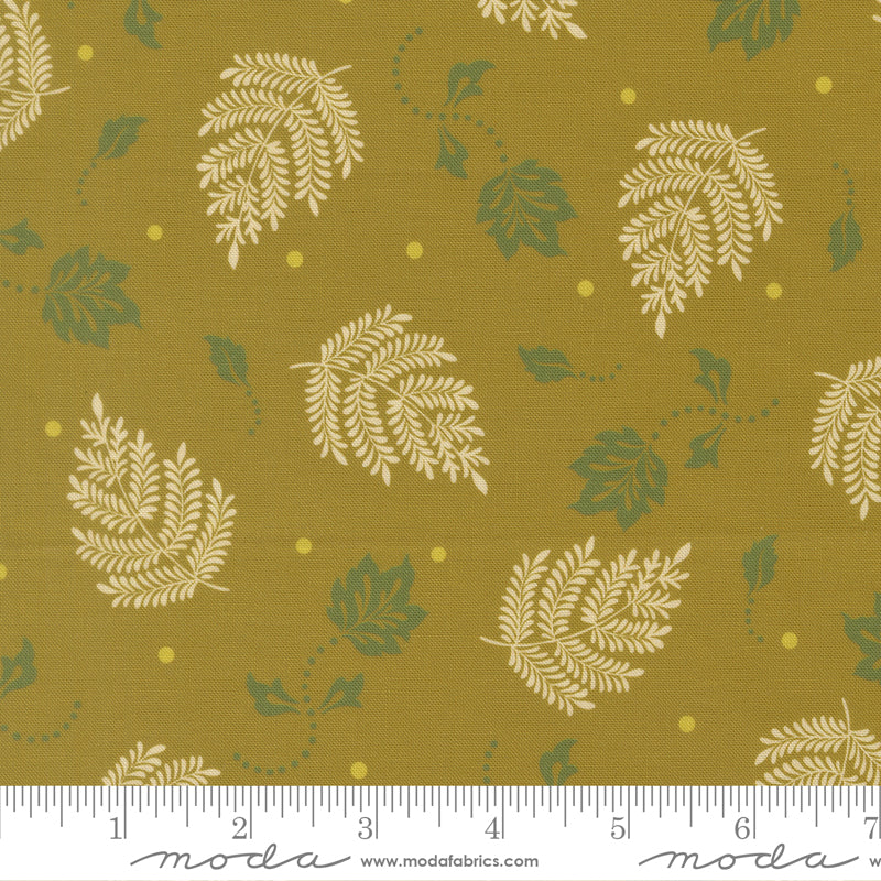Sitara Quilt Fabric - Paisley Leaf in Olive Green - 11986 17