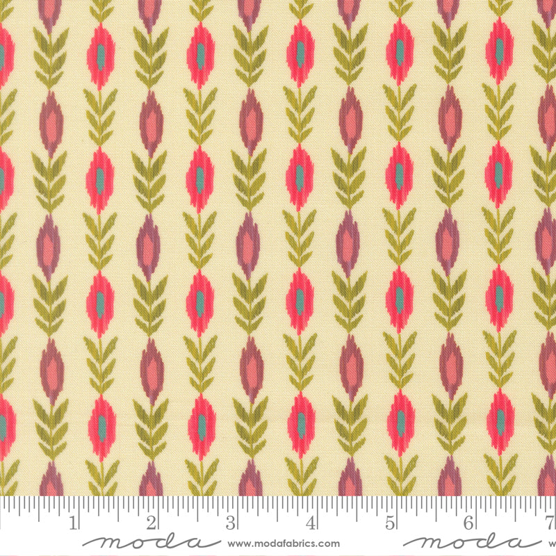 Sitara Quilt Fabric - Vines in Cream/Multi - 11984 11